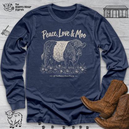 Peace, Love & Moo Long Sleeve