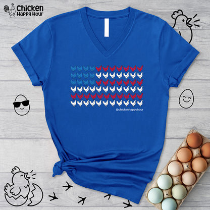 American Flag Chicken V-Neck Tee