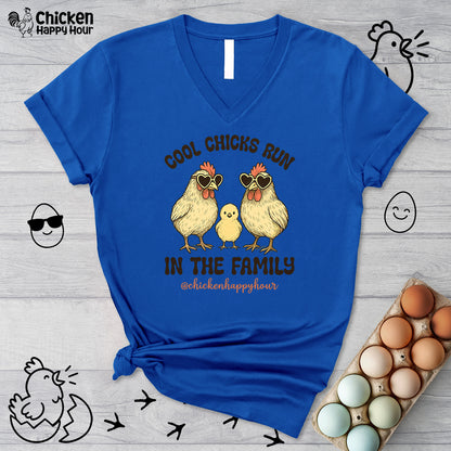 Cool Chicks Run in the Family V-Neck Tee