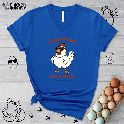 Kinda Sweet Kinda Savage V-Neck Tee