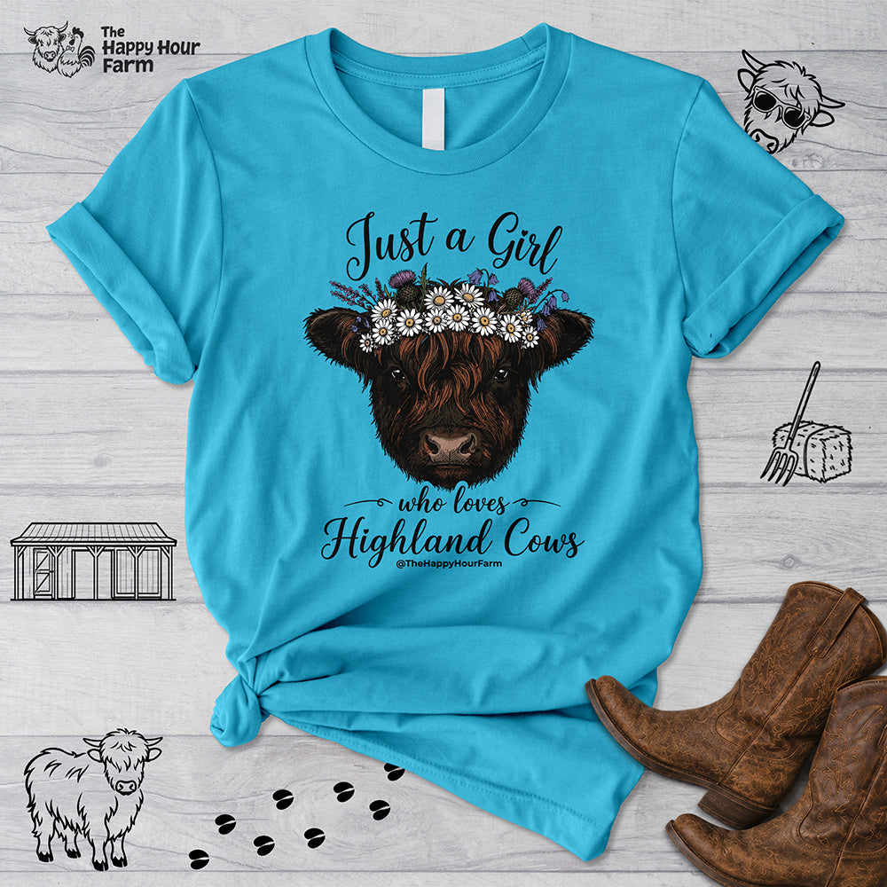 Just a Girl Who Love Highland Cow Unisex Tee