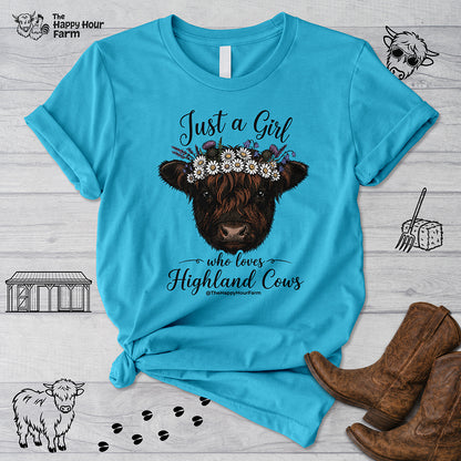 Just a Girl Who Love Highland Cow Unisex Tee