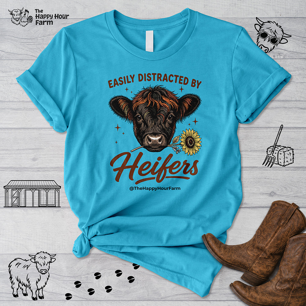 Easily Distracted by Heifer Unisex Tee