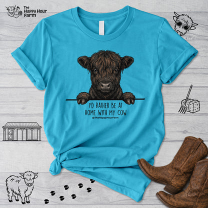 I'd Rather Be at Home With My Cow Unisex Tee
