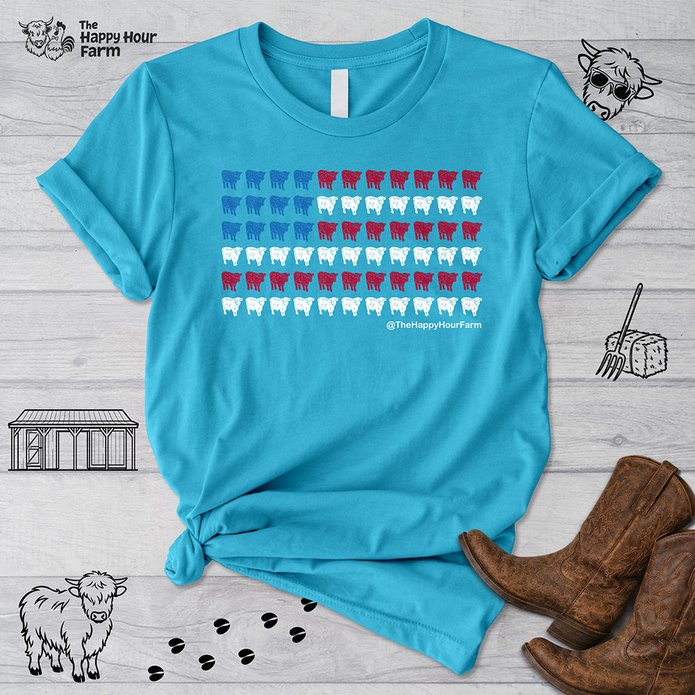American Flag Cows Unisex Tee