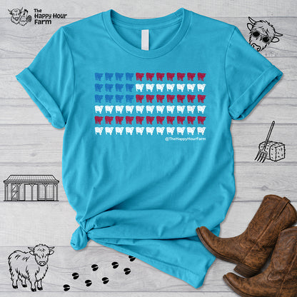 American Flag Cows Unisex Tee