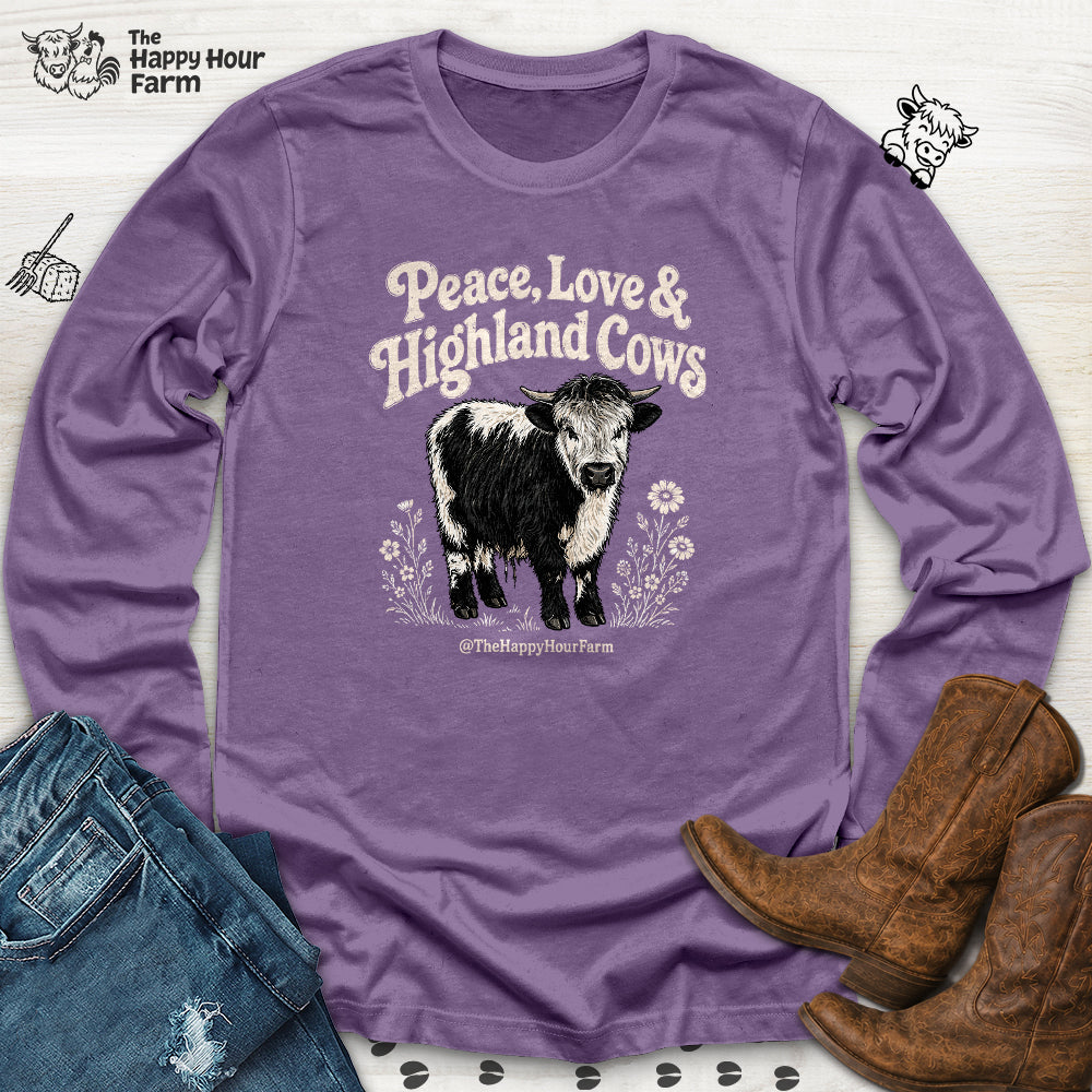 Peace, Love & Highland Cows Long Sleeve
