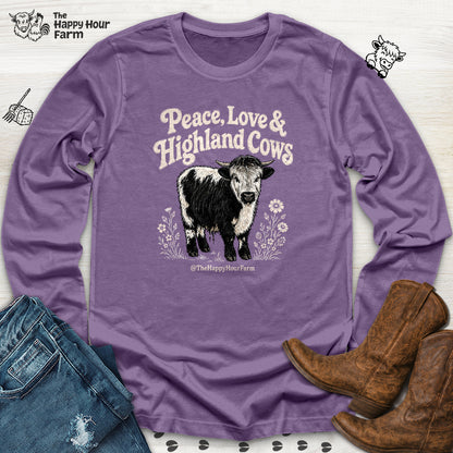 Peace, Love & Highland Cows Long Sleeve