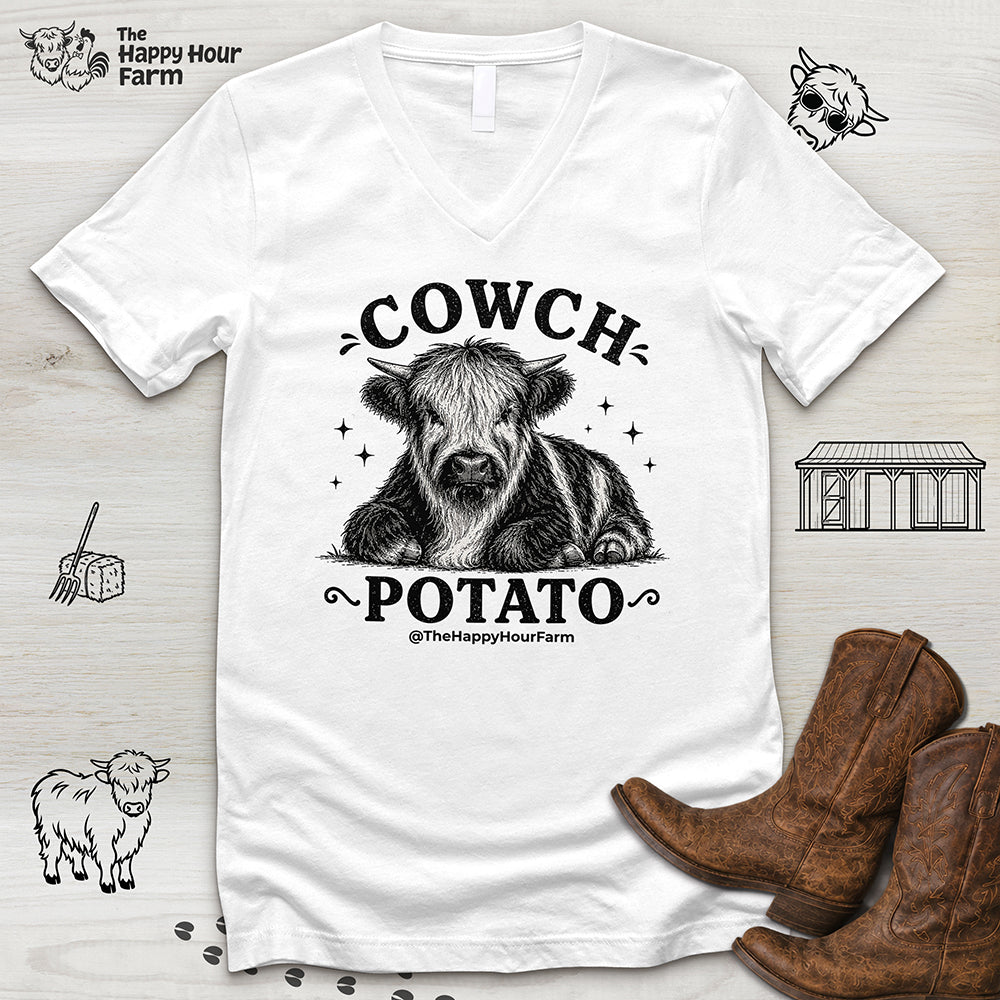 Cowch Potato V-Neck Tee