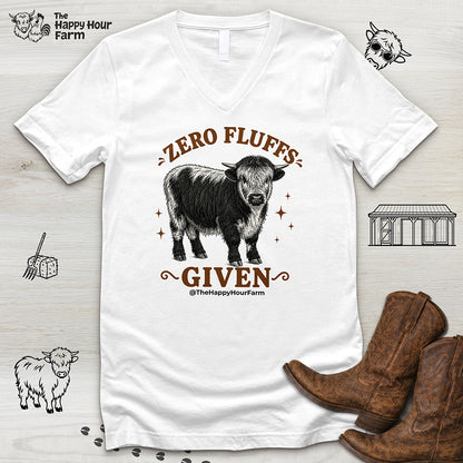 Zero Fluffs Given V-Neck Tee