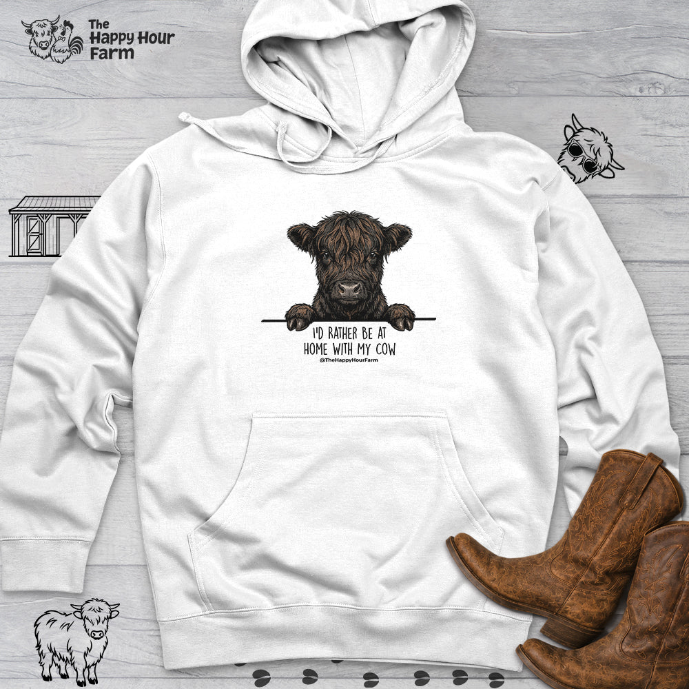 I'd Rather Be at Home With My Cow Hooded Sweatshirt