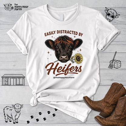 Easily Distracted by Heifer Unisex Tee