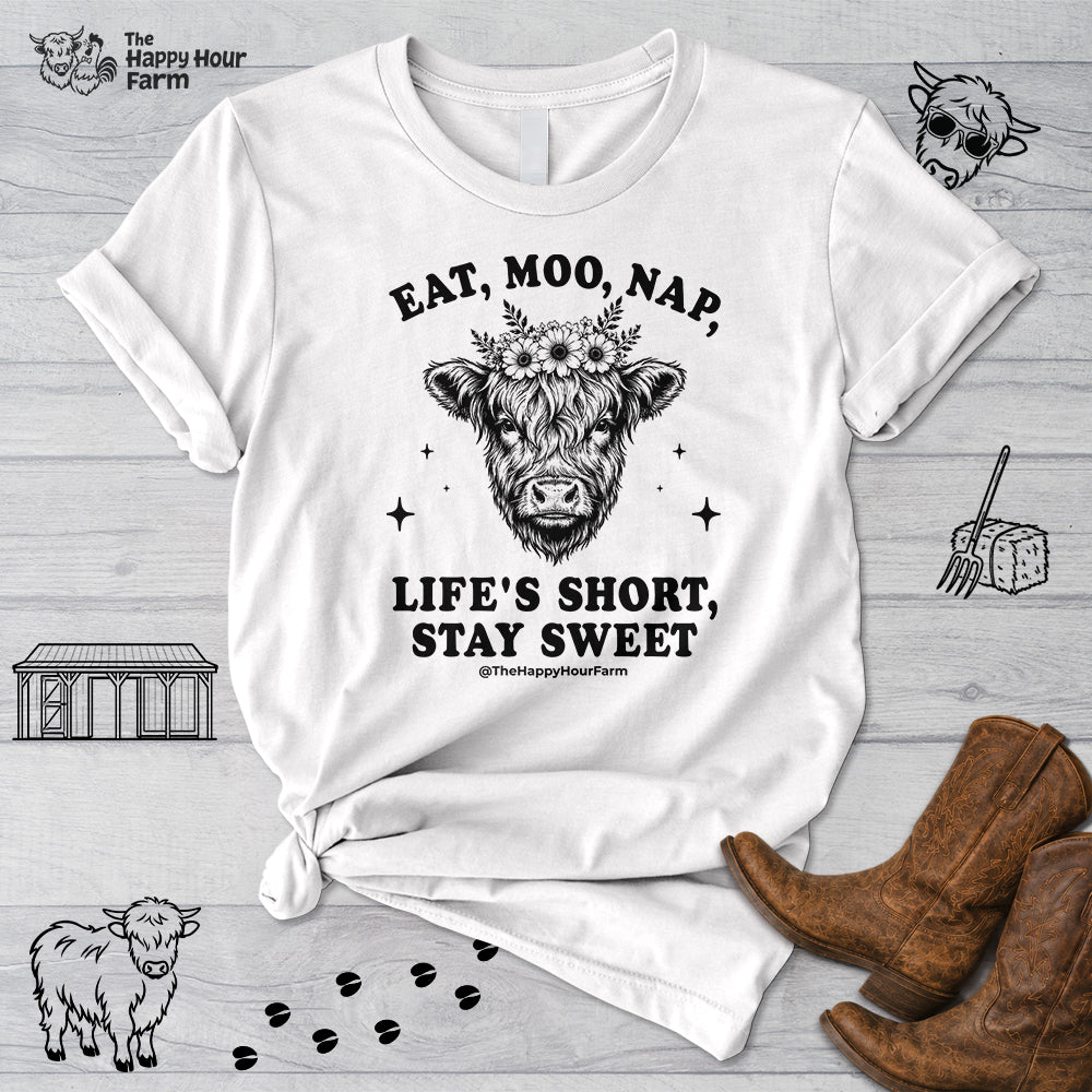 Eat, Moo, Nap Unisex Tee