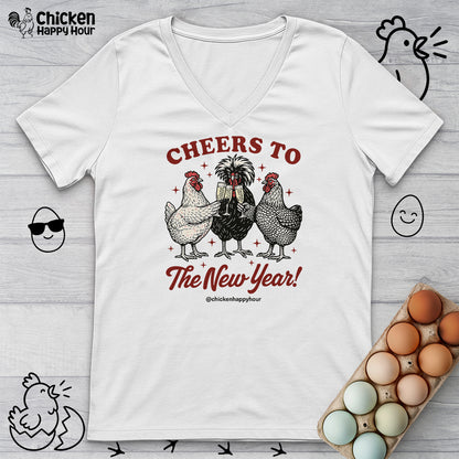 New Year Chicken 2026 V-Neck Tee