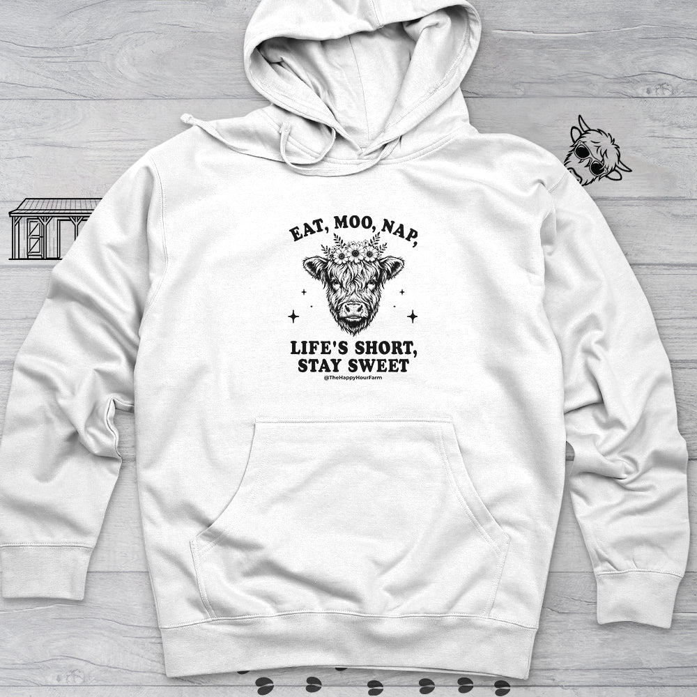 Eat, Moo, Nap Hooded Sweatshirt