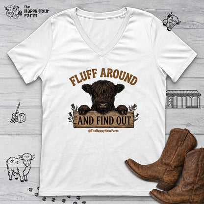 Fluff Around V-Neck Tee