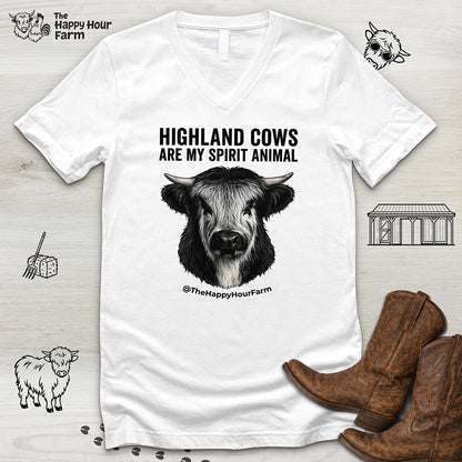 Highland Cows Are My Spirit Animal V-Neck Tee