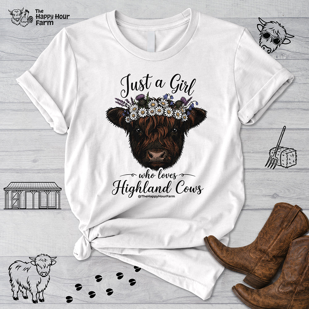 Just a Girl Who Love Highland Cow Unisex Tee