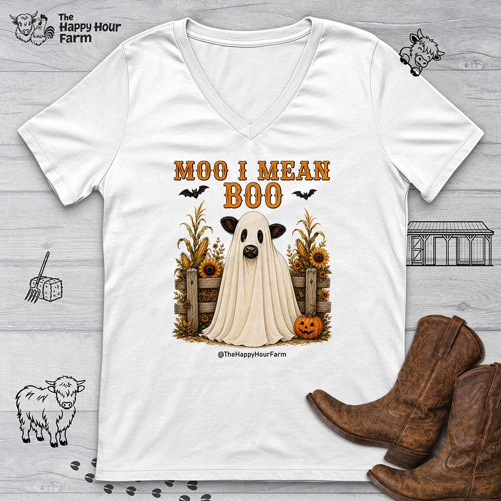 Moo I Mean Boo 2 V-Neck Tee