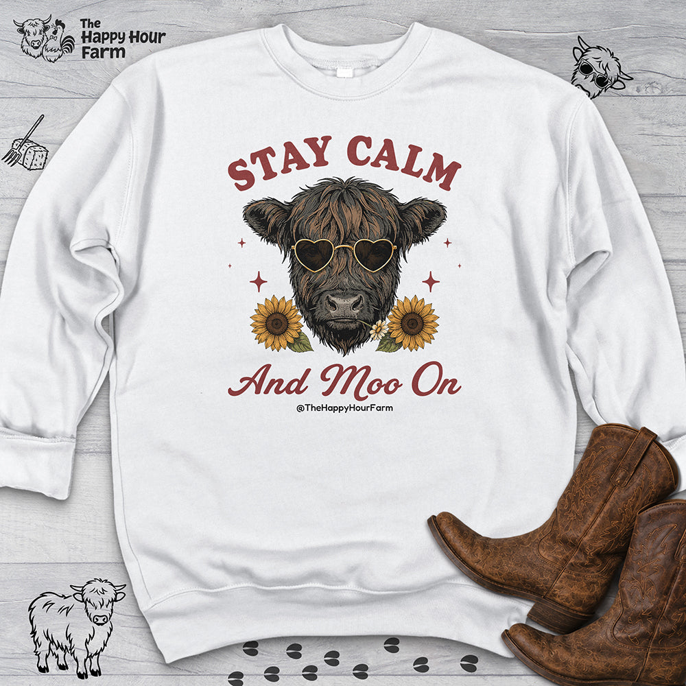 Stay Calm And Moo On Sweatshirt