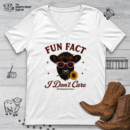 Fun Fact I Don't Care V-Neck Tee