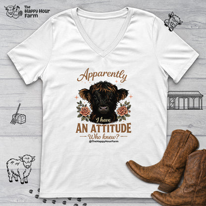 Apparently I Have an Attitude 2 V-Neck Tee