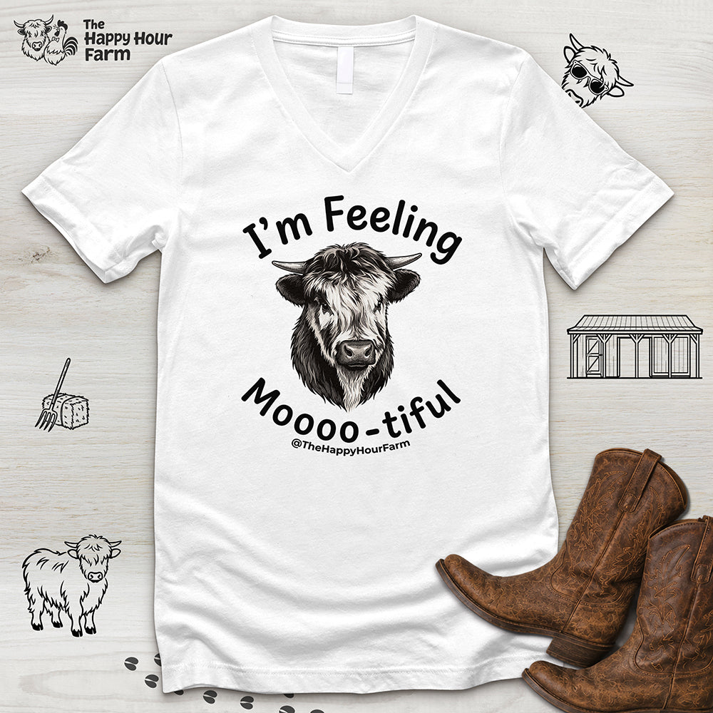 I'm Felling Moooo-tiful V-Neck Tee