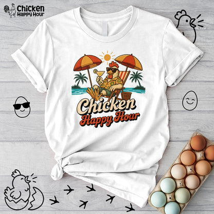Chicken Happy Hour Beachy Chicken Unisex Tee