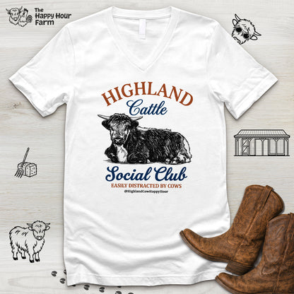 Highland Cattle Social Club V-Neck Tee