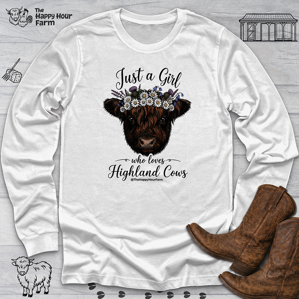 Just a Girl Who Love Highland Cow Long Sleeve