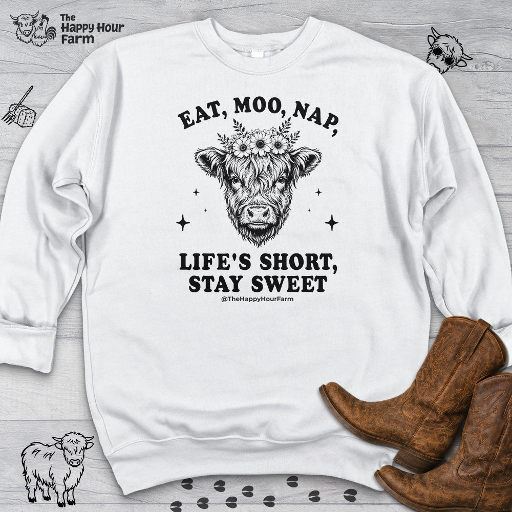 Eat, Moo, Nap Sweatshirt