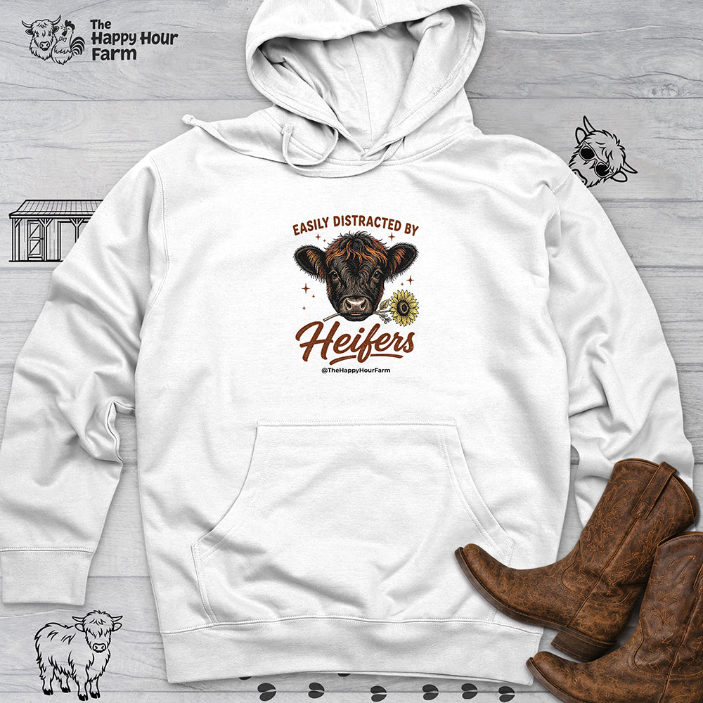 Easily Distracted by Heifer Hooded Sweatshirt