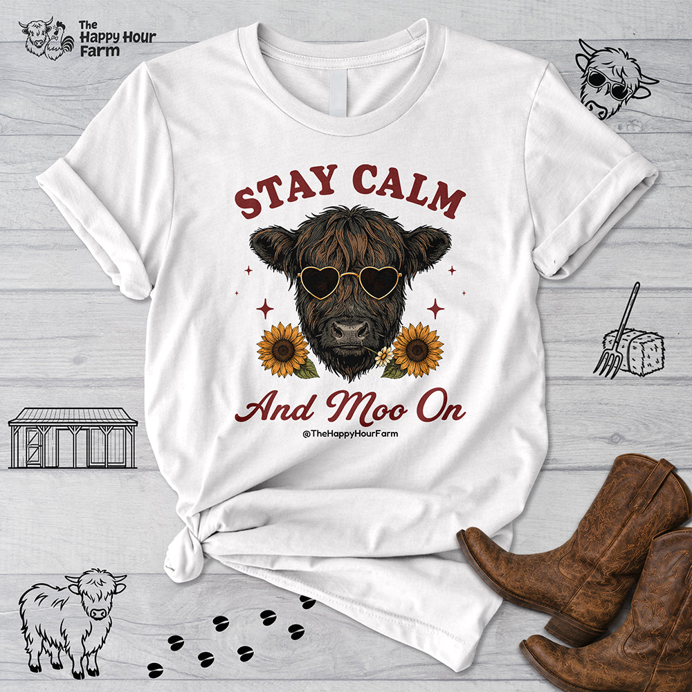 Stay Calm And Moo On Unisex Tee