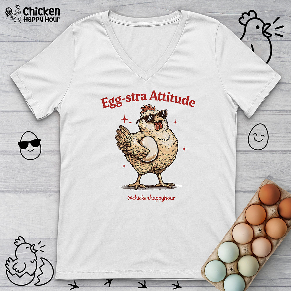 Egg-stra Attitude V-Neck Tee
