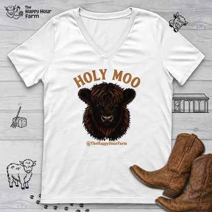 Holy Moo V-Neck Tee