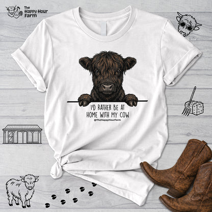 I'd Rather Be at Home With My Cow Unisex Tee