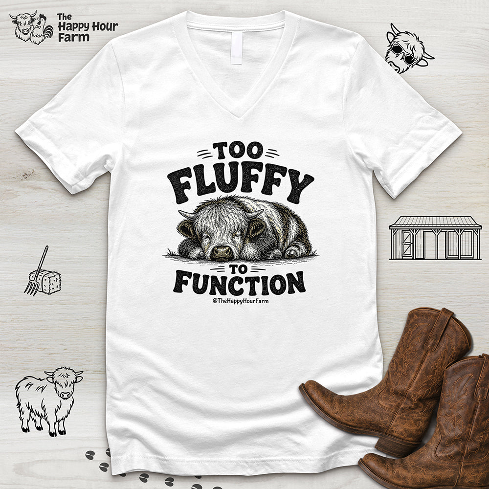 Too Fluffy to Function V-Neck Tee