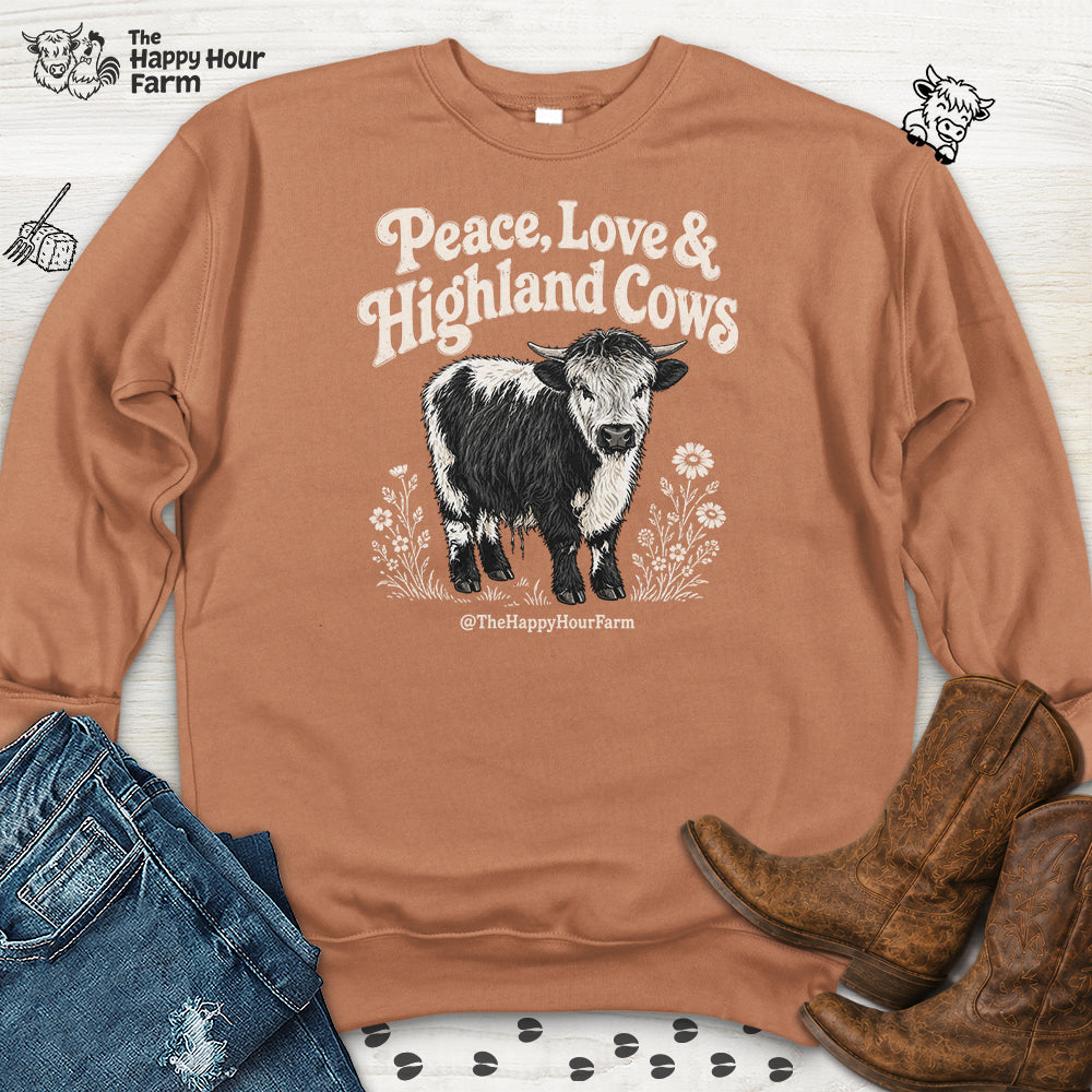Peace, Love & Highland Cows Sweatshirt