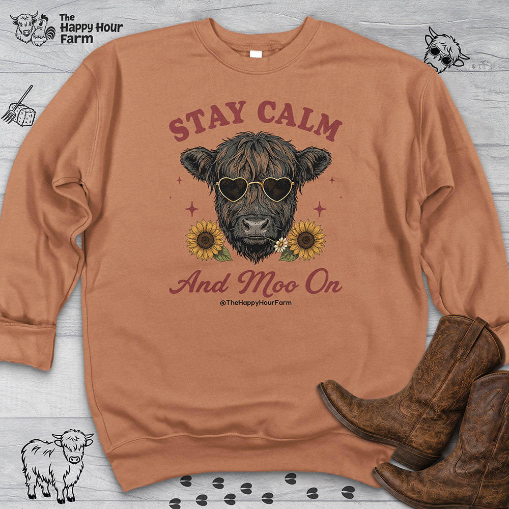 Stay Calm And Moo On Sweatshirt